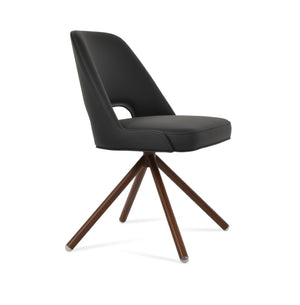 Soho Concept Marash Dining Armchair - Elegant Solid Beech Wood, Stylish Fabrics, 10-year Guarantee, Ergonomic Comfort Walnut,Black Solid Wood (Beech) Walnut Finished Metal Ring Soho-concept-dining-chair-04593