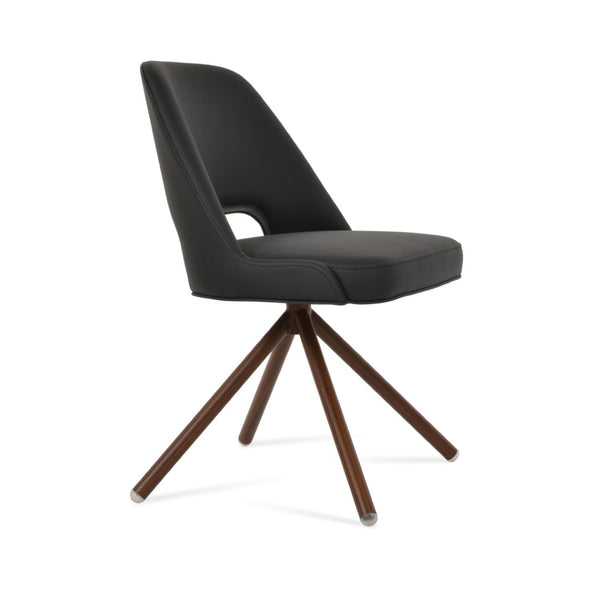 Soho Concept Marash Dining Armchair - Elegant Solid Beech Wood, Stylish Fabrics, 10-year Guarantee, Ergonomic Comfort Walnut,Black Solid Wood (Beech) Walnut Finished Metal Ring Soho-concept-dining-chair-04593