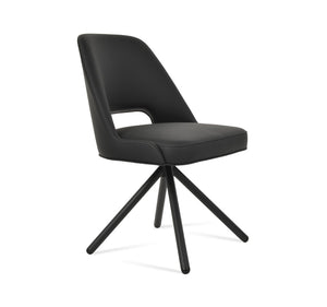 Soho Concept Marash Dining Armchair - Elegant Solid Beech Wood, Stylish Fabrics, 10-year Guarantee, Ergonomic Comfort Black Solid Wood (Beech) Walnut Finished Metal Ring Soho-concept-dining-chair-04588