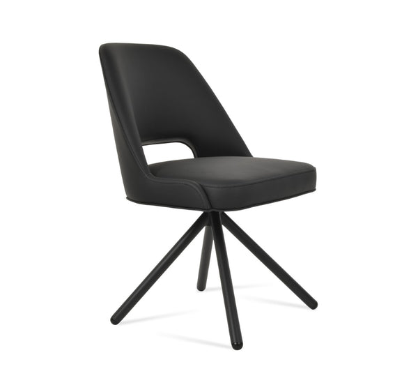 Soho Concept Marash Dining Armchair - Elegant Solid Beech Wood, Stylish Fabrics, 10-year Guarantee, Ergonomic Comfort Black Solid Wood (Beech) Walnut Finished Metal Ring Soho-concept-dining-chair-04588
