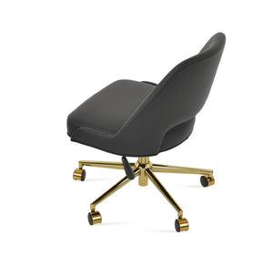 Soho Concept Marash Office Chair In Boucle & Camira Blazer Wool - Stylish, Durable, 10-year Guarantee, 300 Lbs Capacity Gold,Black  Soho-concept-dining-chair-11902