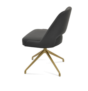 Soho Concept Marash Spider Swivel Dining Chair – Ergonomic Design, Stylish Fabrics & 10-year Guarantee, Modern Comfort Brass,Black  Soho-concept-dining-chair-04603