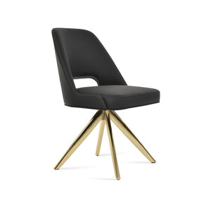 Soho Concept Marash Sword Swivel Dining Chair - Ergonomic Boucle & Camira Fabric, 10-year Guarantee, Stylish Finish Gold,Black  Soho-concept-dining-chair-04612