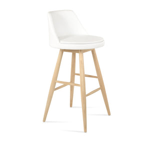 Soho Concept Martini Baba Barstools & Counterstools - Elegant Teak & Natural Sungkai, 10-year Fabric Guarantee White  Soho-concept-dining-chair-08948
