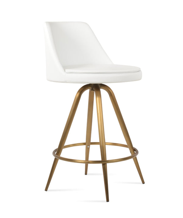 Soho Concept Martini Max Swivel Bar And Counter Stools In Camira Fabric – 10-year Guarantee, Stylish Design Brass,White Steel Tubular Legs Black ,S.Steel ,Walnut Finish,Brass Soho-concept-dining-chair-08964