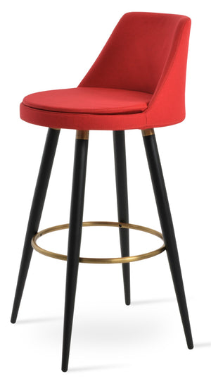 Soho Concept Martini Ana Counter & Bar Stools - Premium Camira Era Fabric, Metal Base, 10-year Guarantee, Chic Design Red,Black,Gold  Soho-concept-dining-chair-08968
