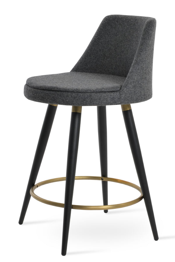Soho Concept Martini Ana Barstools & Counterstools - Ergonomic Wool Upholstery, 10-year Guarantee, Dark Grey Dark Grey,Black,Gold  Soho-concept-dining-chair-08971