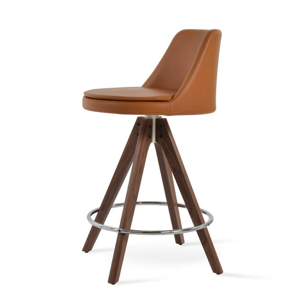 Soho Concept Martini Pyramid Barstools & Counterstools - Ergonomic Camira Era Fabric, Solid Wood, 10-year Guarantee Walnut  Soho-concept-dining-chair-08974