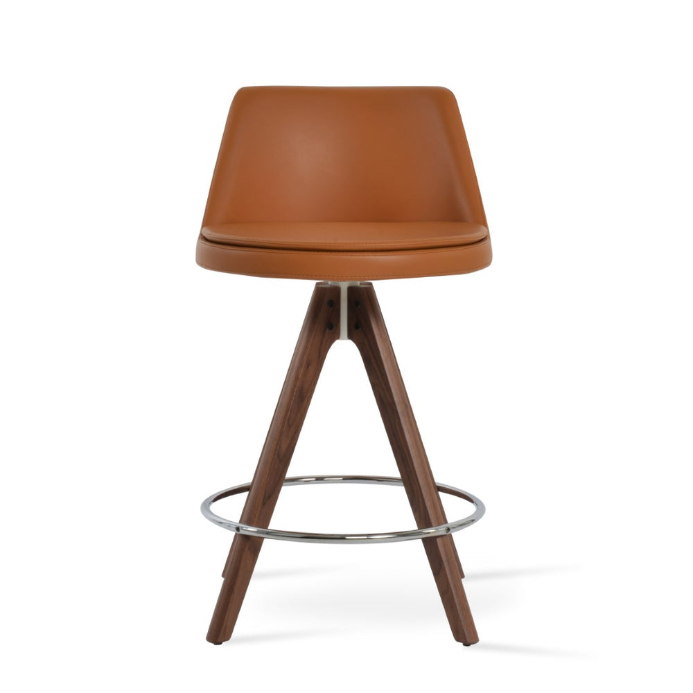Soho Concept Martini Pyramid Wood Barstools & Counterstools - Elegant Swivel Design In Camira Fabric & 10-year Warranty Walnut  Soho-concept-dining-chair-08973