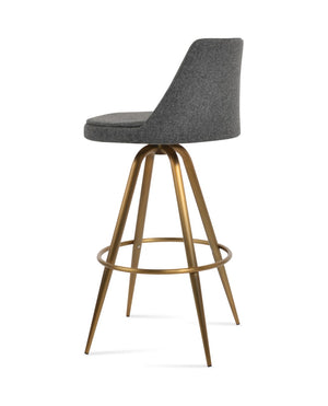 Soho Concept Martini Max Swivel Barstools And Counterstools In Stylish Camira Era Fabric – 10-year Guarantee! Brass,Dark Grey Steel Tubular Legs Black ,S.Steel ,Walnut Finish,Brass Soho-concept-dining-chair-08951