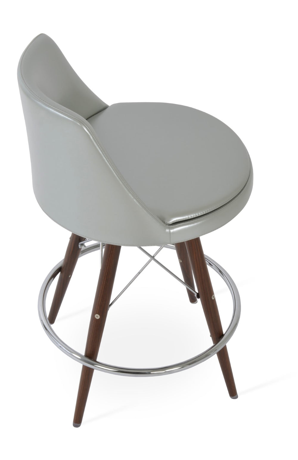 Soho Concept Martini Dr. Wood Barstools - Ergonomic Design, Durable Camira Era Fabric, 10-year Guarantee, Dark Grey Walnut,Silver  Soho-concept-dining-chair-06951
