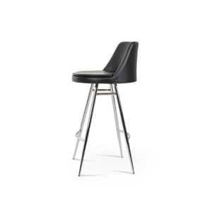 Soho Concept Martini Galata Barstools & Counterstools - Elegant Camira Era Fabric, 10-year Guarantee, Stylish Design Chrome,Black Steel Tubular Legs Soho-concept-dining-chair-08980