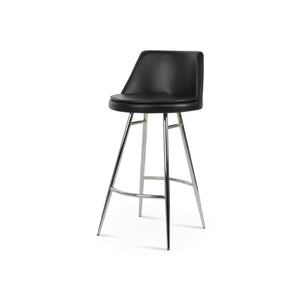 Soho Concept Martini Galata Barstools & Counterstools - Elegant Camira Era Fabric, 10-year Guarantee, Stylish Design Chrome,Black Steel Tubular Legs Soho-concept-dining-chair-06952