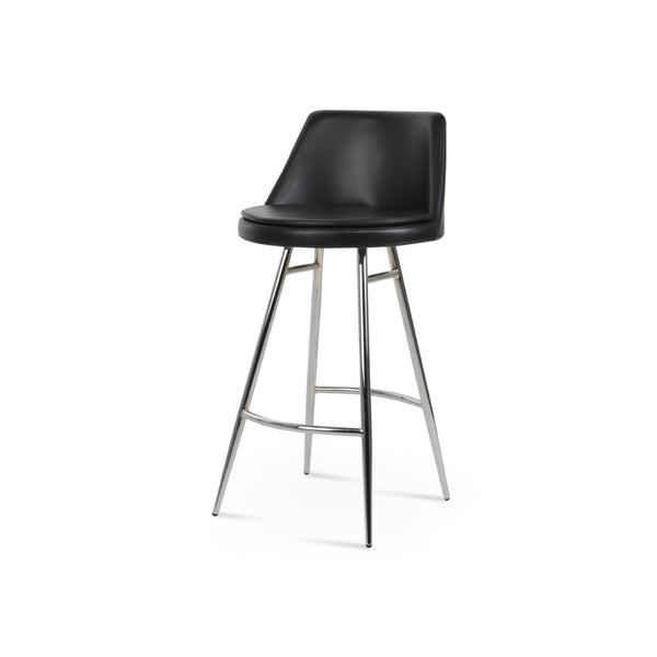 Soho Concept Martini Galata Barstools & Counterstools - Elegant Camira Era Fabric, 10-year Guarantee, Stylish Design Chrome,Black Steel Tubular Legs Soho-concept-dining-chair-06952