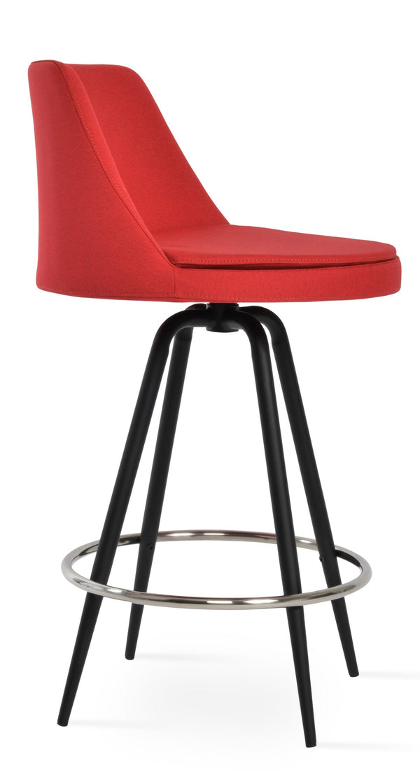 Soho Concept Martini Max Swivel Barstools And Counterstools In Stylish Camira Era Fabric – 10-year Guarantee! Red Steel Tubular Legs Black ,S.Steel ,Walnut Finish,Brass Soho-concept-dining-chair-08994