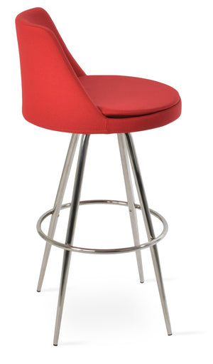 Soho Concept Martini Max Swivel Barstools And Counterstools In Stylish Camira Era Fabric – 10-year Guarantee! Red Steel Tubular Legs Black ,S.Steel ,Walnut Finish,Brass Soho-concept-dining-chair-08984