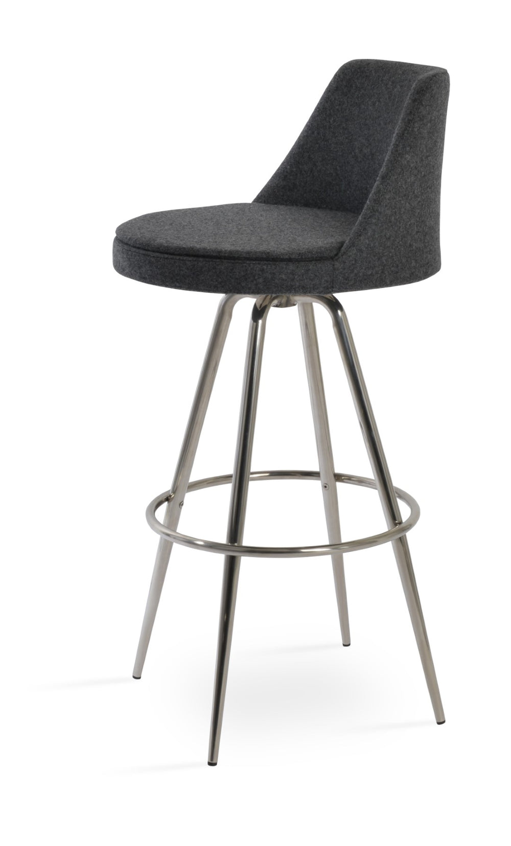 Soho Concept Martini Max Barstools & Counterstools In Camira Blazer Wool - Stylish Swivel Design, 10-year Guarantee Black,Dark Grey Steel Tubular Legs Black ,S.Steel ,Walnut Finish,Brass Soho-concept-dining-chair-08989