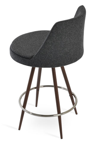 Soho Concept Martini Max Barstools & Counterstools In Camira Blazer Wool - Stylish Swivel Design, 10-year Guarantee Walnut,Dark Grey Steel Tubular Legs Black ,S.Steel ,Walnut Finish,Brass Soho-concept-dining-chair-08988