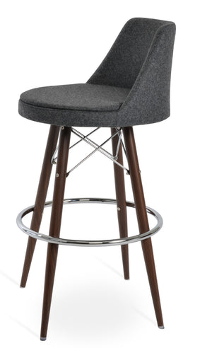 Soho Concept Martini Barstools & Counterstools - Premium Camira Blazer Wool, Walnut Finish, 10-year Guarantee! Walnut,Dark Grey  Soho-concept-dining-chair-09000