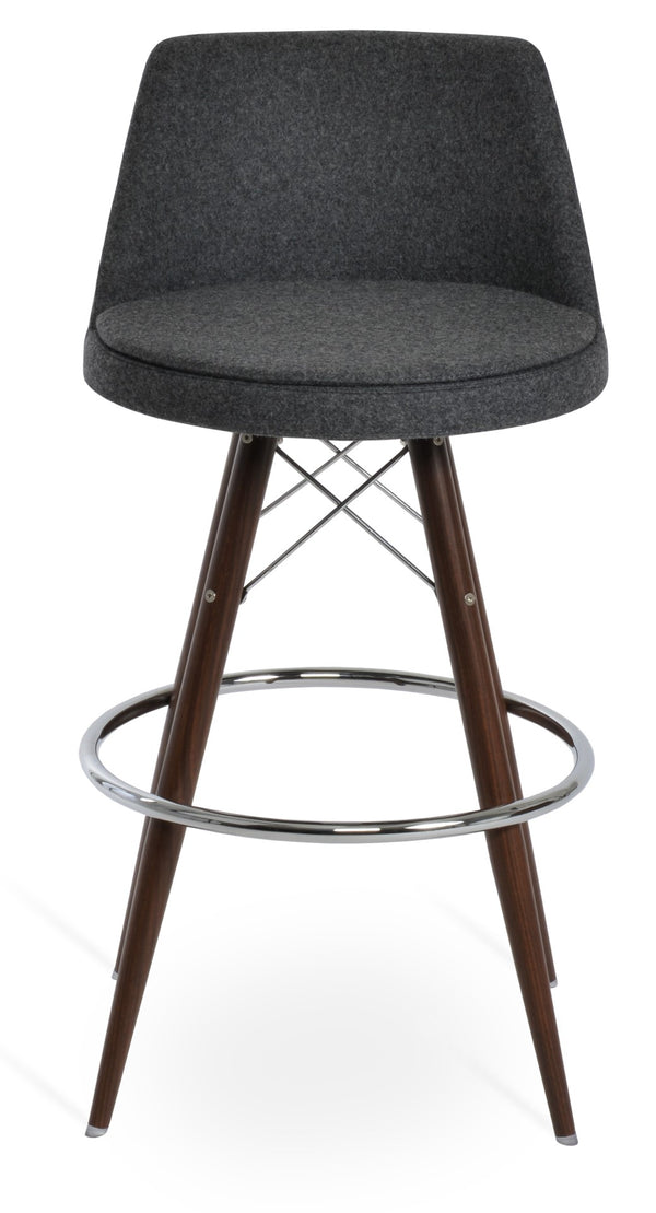 Soho Concept Martini Barstools & Counterstools - Premium Camira Blazer Wool, Walnut Finish, 10-year Guarantee! Walnut,Dark Grey  Soho-concept-dining-chair-06955