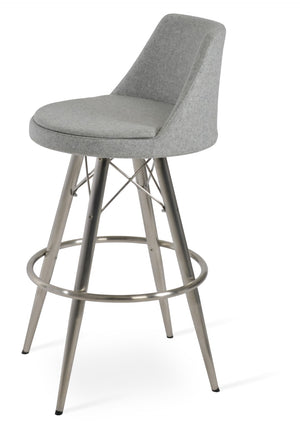 Soho Concept Martini Barstools & Counterstools - Premium Camira Blazer Wool, Walnut Finish, 10-year Guarantee! Silver  Soho-concept-dining-chair-08997