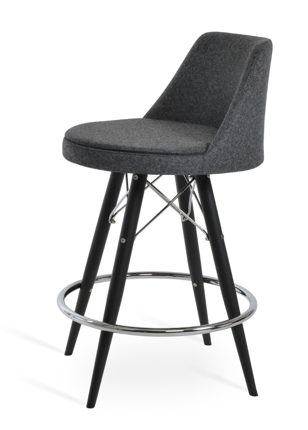 Soho Concept Martini Barstools & Counterstools - Premium Camira Blazer Wool, Walnut Finish, 10-year Guarantee! Silver  Soho-concept-dining-chair-08997