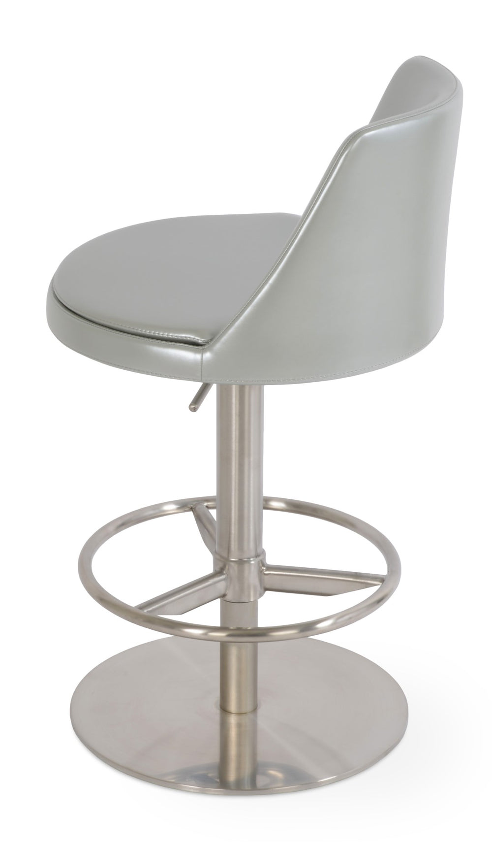 Soho Concept Martini Piston Stool With Full Footrest - Adjustable Height, Durable Camira Fabric, 10-year Guarantee Grey  Soho-concept-dining-chair-09019