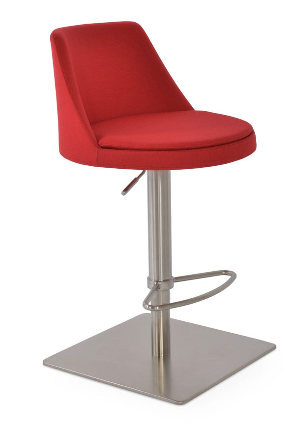 Soho Concept Martini Piston Barstools & Counterstools - Stylish Adjustable Seating In Durable Camira Era Fabric Red  Soho-concept-dining-chair-09012
