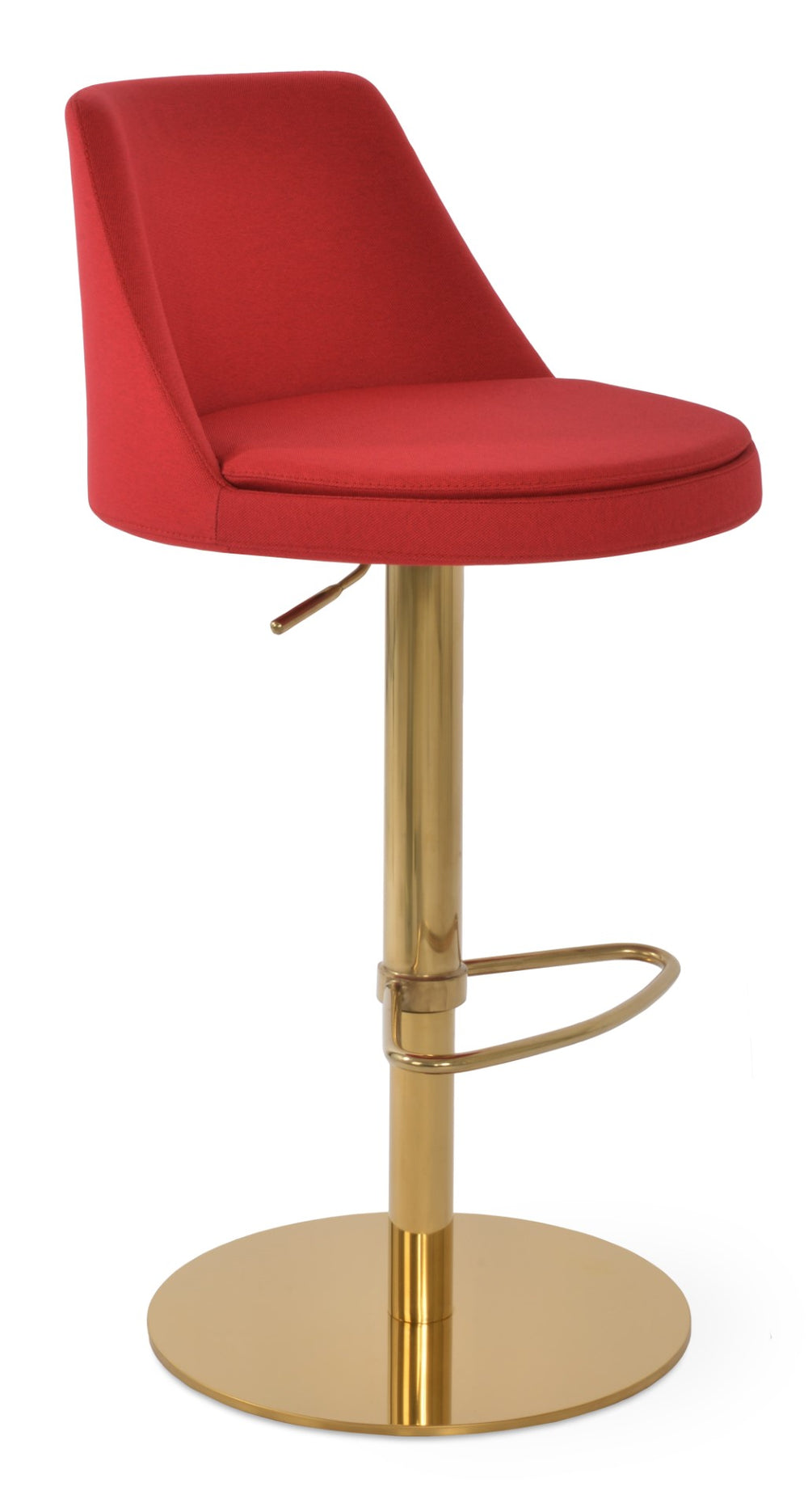 Soho Concept Martini Piston Stool With Half Footrest – Adjustable Barstools In Stylish Camira Era Fabric & Finishes Gold,Red  Soho-concept-dining-chair-09013