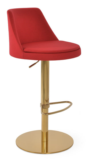 Soho Concept Martini Piston Stool With Half Footrest – Adjustable Barstools In Stylish Camira Era Fabric & Finishes Gold,Red  Soho-concept-dining-chair-09013