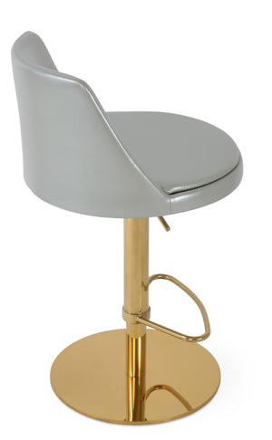 Soho Concept Martini Piston Barstools & Counterstools - Stylish Adjustable Seating In Durable Camira Era Fabric Gold,Silver  Soho-concept-dining-chair-09014