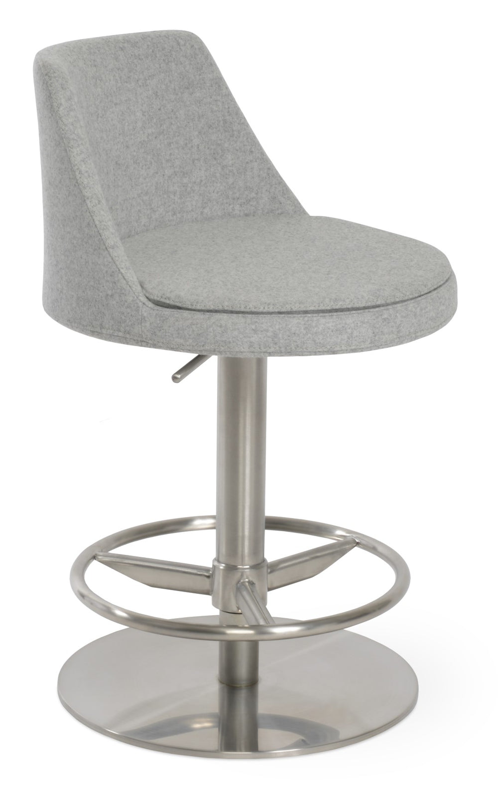 Soho Concept Martini Piston Barstools In Camira Blazer Wool - Adjustable Height, 10-year Guarantee, Modern Style Silver  Soho-concept-dining-chair-09016