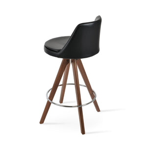 Soho Concept Martini Pyramid Barstools & Counterstools - Ergonomic Camira Era Fabric, Solid Wood, 10-year Guarantee Walnut,Black  Soho-concept-dining-chair-09025