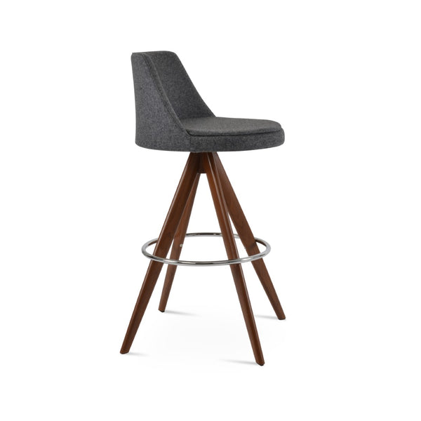 Soho Concept Martini Pyramid-mw Barstools & Counterstools - Stylish Camira Fabric, Walnut Finish, 10-year Guarantee Walnut  Soho-concept-dining-chair-09026