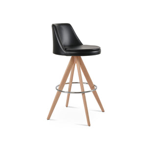 Soho Concept Martini Pyramid-mw Barstools & Counterstools - Stylish Camira Fabric, Walnut Finish, 10-year Guarantee Natural,Black  Soho-concept-dining-chair-09024