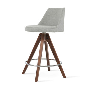 Soho Concept Martini Pyramid Wood Barstools & Counterstools - Elegant Swivel Design In Camira Fabric & 10-year Warranty Walnut,Silver  Soho-concept-dining-chair-09027