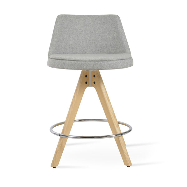 Soho Concept Martini Pyramid Barstools & Counterstools - Ergonomic Camira Era Fabric, Solid Wood, 10-year Guarantee Ash,Natural,Silver  Soho-concept-dining-chair-09028