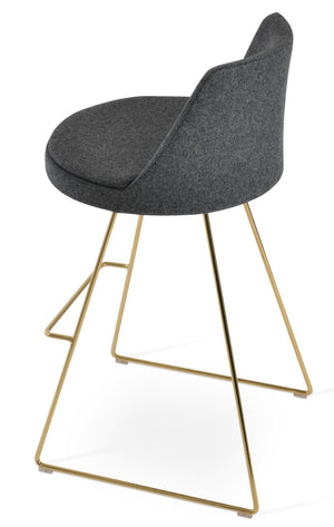 Soho Concept Martini Wire Barstools & Counterstools: Premium Camira Blazer Wool, 10-year Guarantee, Modern Design Gold,Dark Grey  Soho-concept-dining-chair-09035