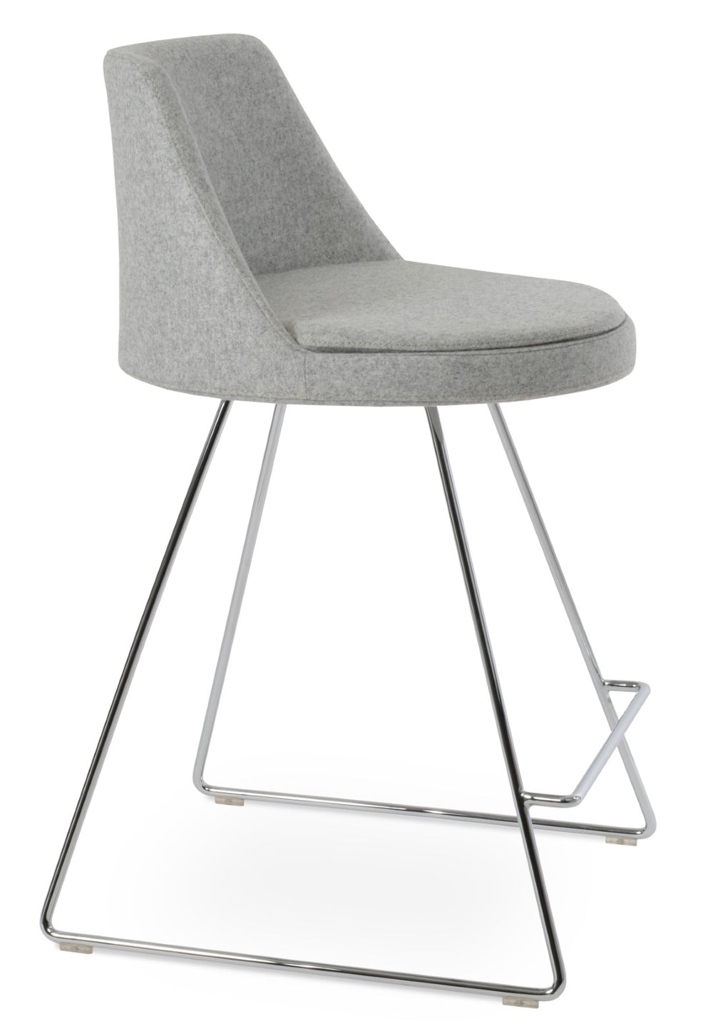 Soho Concept Martini Wire Barstools & Counterstools: Premium Camira Blazer Wool, 10-year Guarantee, Modern Design Chrome,Silver  Soho-concept-dining-chair-09033