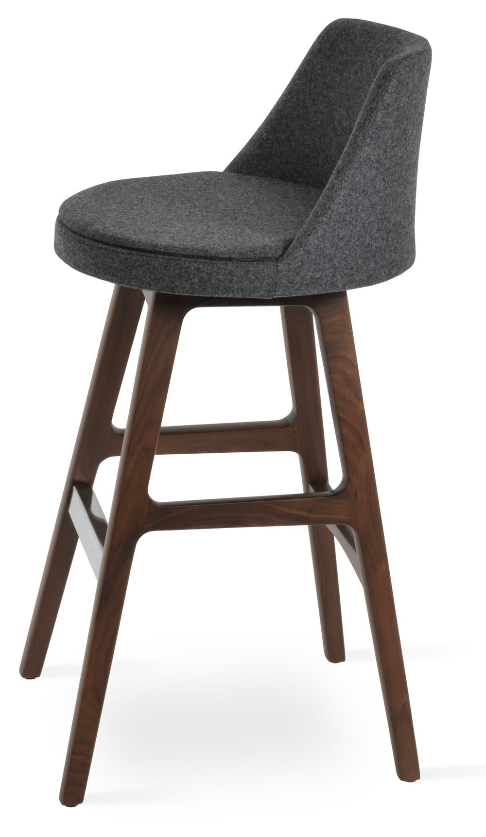 Soho Concept Martini Barstools & Counterstools - Premium Camira Wool, Solid Wood, 10-year Warranty, Stylish Finish Walnut,Silver  Soho-concept-dining-chair-09053