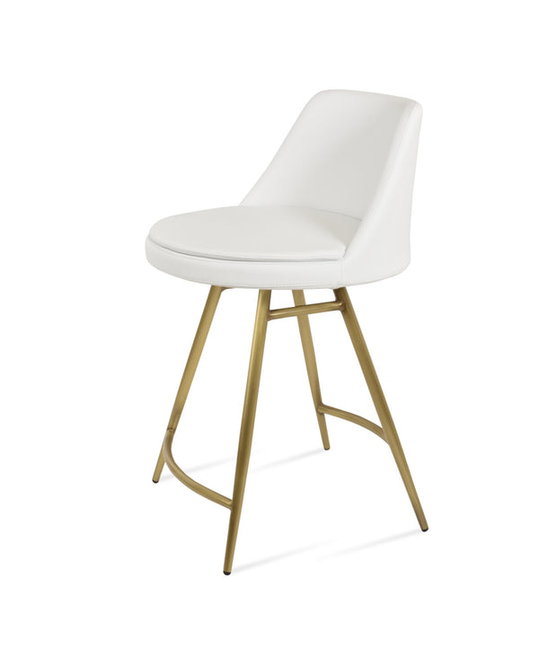 Soho Concept Martini Galata Barstools & Counterstools - Stylish Italian Ppm, Brass & Chrome Finishes, 5-year Warranty Brass,White Steel Tubular Legs Soho-concept-dining-chair-08924