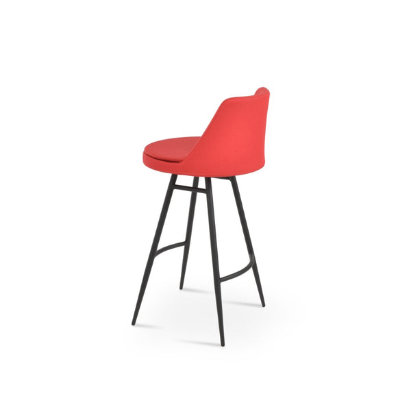 Soho Concept Martini Galata Barstools & Counterstools - Elegant Camira Era Fabric, 10-year Guarantee, Stylish Design Black,Red Steel Tubular Legs Soho-concept-dining-chair-08921