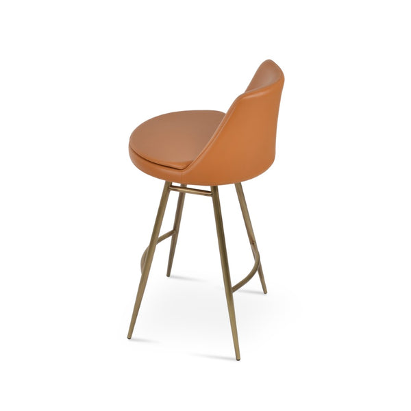 Soho Concept Martini Galata Barstools & Counterstools - Elegant Camira Era Fabric, 10-year Guarantee, Stylish Design Brass Steel Tubular Legs Soho-concept-dining-chair-06928