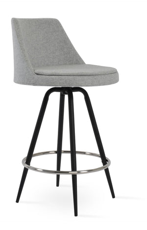Soho Concept Martini Max Barstools & Counterstools In Camira Blazer Wool - Stylish Swivel Design, 10-year Guarantee Black,Silver Steel Tubular Legs Black ,S.Steel ,Walnut Finish,Brass Soho-concept-dining-chair-08926