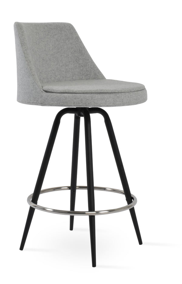 Soho Concept Martini Max Barstools & Counterstools In Camira Blazer Wool - Stylish Swivel Design, 10-year Guarantee Black,Silver Steel Tubular Legs Black ,S.Steel ,Walnut Finish,Brass Soho-concept-dining-chair-08926