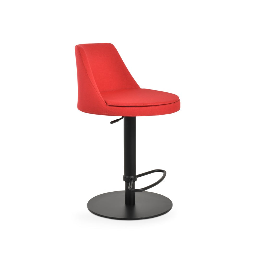 Soho Concept Martini Piston Barstools & Counterstools - Stylish Adjustable Seating In Durable Camira Era Fabric Red,Black  Soho-concept-dining-chair-08929