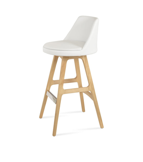 Soho Concept Martini Pr. Premium Wood Barstools & Counterstools In Camira Era Fabric - 10 Year Guarantee! White  Soho-concept-dining-chair-08936