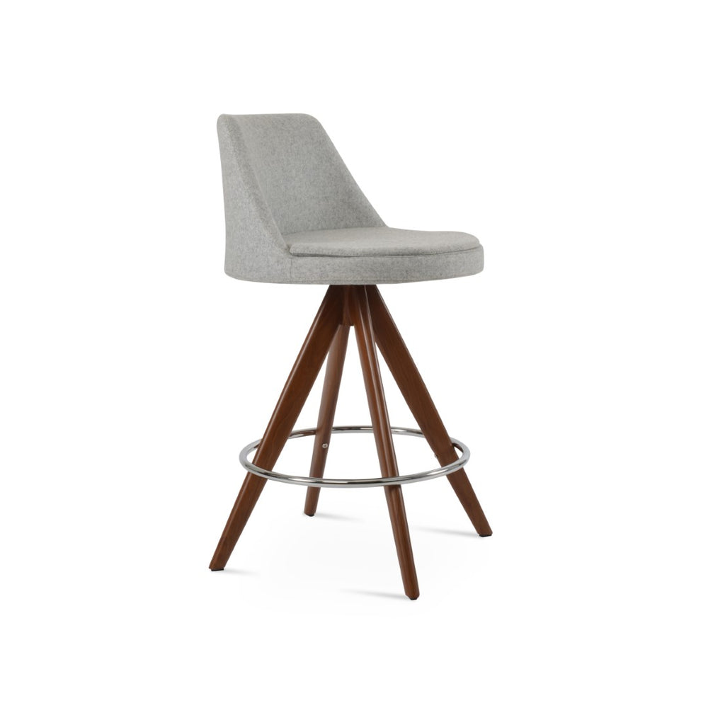 Soho Concept Martini Pyramid-mw Barstools & Counterstools - Stylish Camira Fabric, Walnut Finish, 10-year Guarantee Walnut,Silver  Soho-concept-dining-chair-08937
