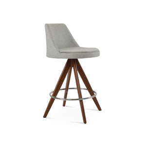 Soho Concept Martini Pyramid-mw Barstools & Counterstools - Stylish Camira Fabric, Walnut Finish, 10-year Guarantee Walnut,Silver  Soho-concept-dining-chair-08937