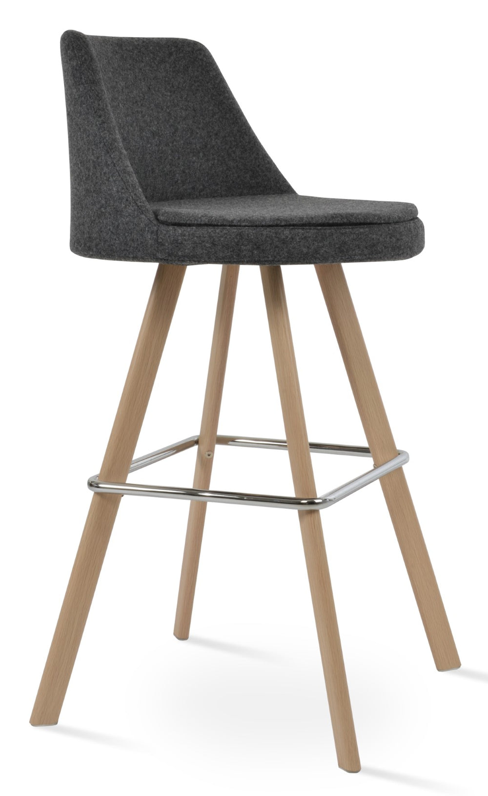 Soho Concept Martini Dr. Wood Barstools - Ergonomic Design, Durable Camira Era Fabric, 10-year Guarantee, Dark Grey Walnut,Silver  Soho-concept-dining-chair-06951
